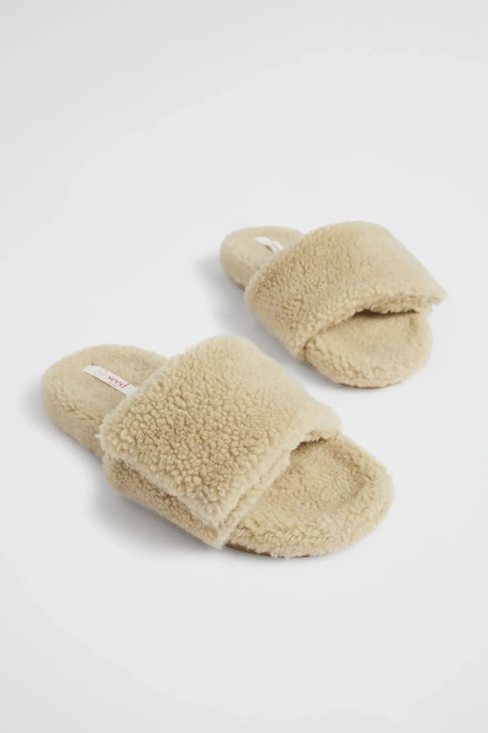 Seed Heritage Sandals & Slides-Teddy Fur Slide Chai