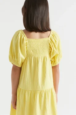 Seed Heritage Dresses-Textured Cotton Dress Sunshine