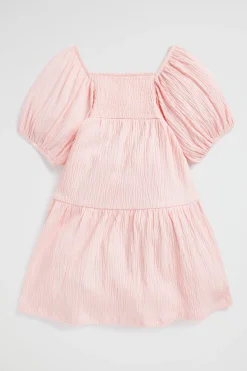 Seed Heritage Dresses-Textured Cotton Dress Dusty Rose