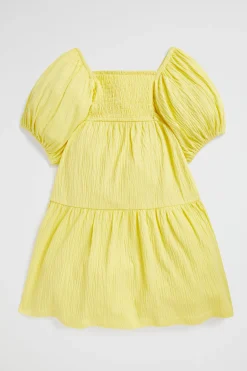 Seed Heritage Dresses-Textured Cotton Dress Sunshine