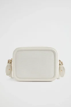 Seed Heritage Cross Body-Textured Logo Crossbody Bag Bone