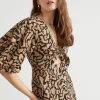 Seed Heritage Dresses-Tie Front Dress Abstract Animal