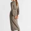 Seed Heritage Knitwear & Sweaters-Tie Front Knit Midi Dress Hazel Marle