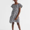 Seed Heritage Dresses-Tiered Stripe Dress Midnight Stripe
