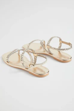 Seed Heritage Sandals & Thongs-Tonya Braid Sandal Soft Gold