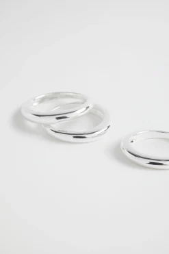 Seed Heritage Jewellery-Trio Ring Set Silver