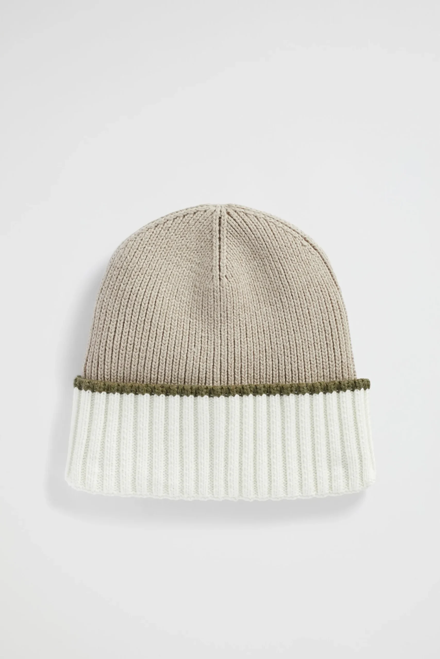 Seed Heritage Hats & Gloves-Two Tone Rib Knit Beanie Light Storm