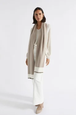 Seed Heritage Scarves & Kaftans-Two Tone Rib Knit Scarf Light Storm