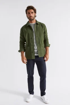 Seed Heritage Jackets & Vests-Utility Overshirt Dark Khaki
