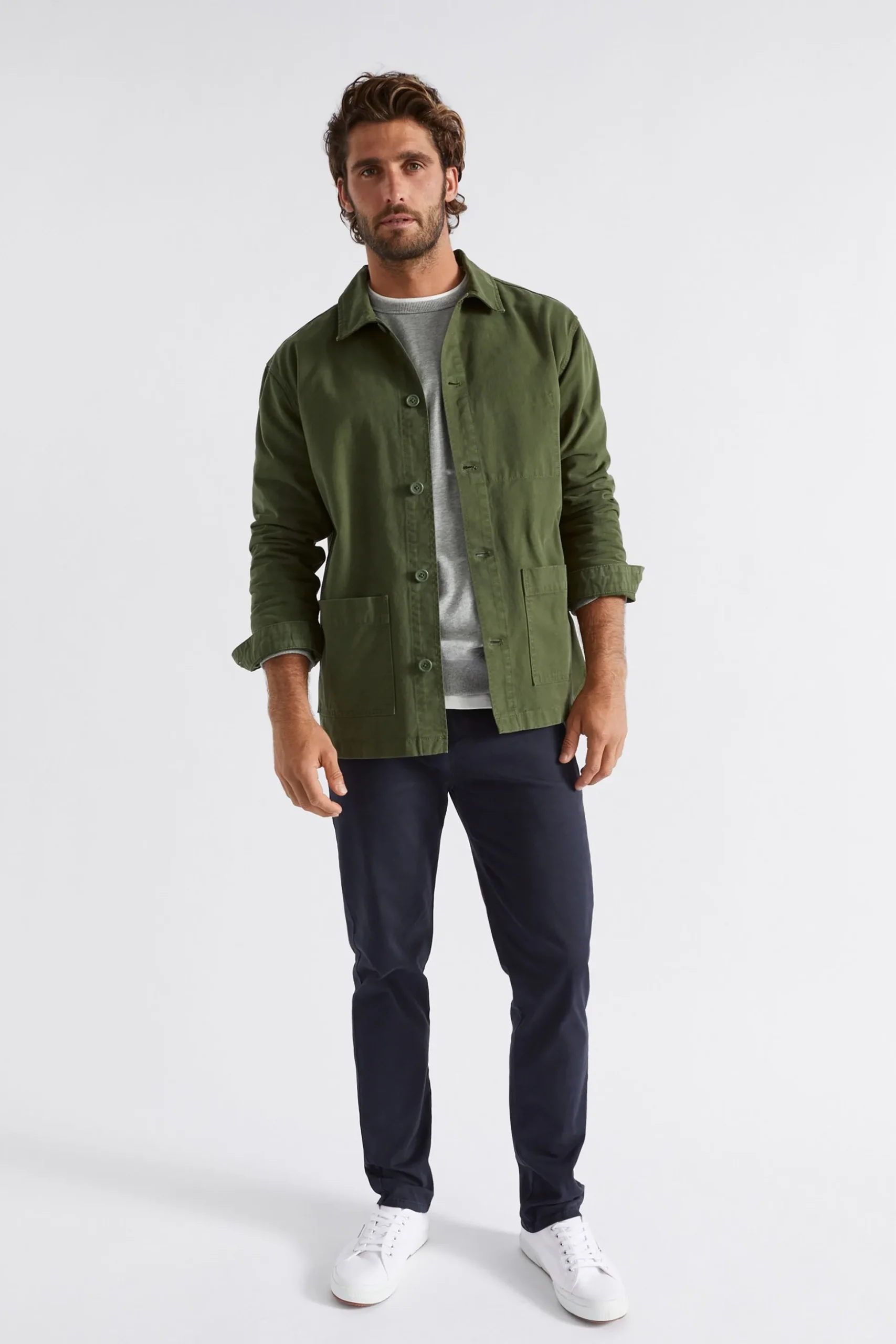 Seed Heritage Jackets & Vests-Utility Overshirt Dark Khaki