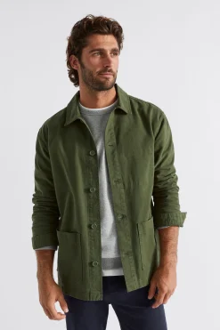 Seed Heritage Jackets & Vests-Utility Overshirt Dark Khaki