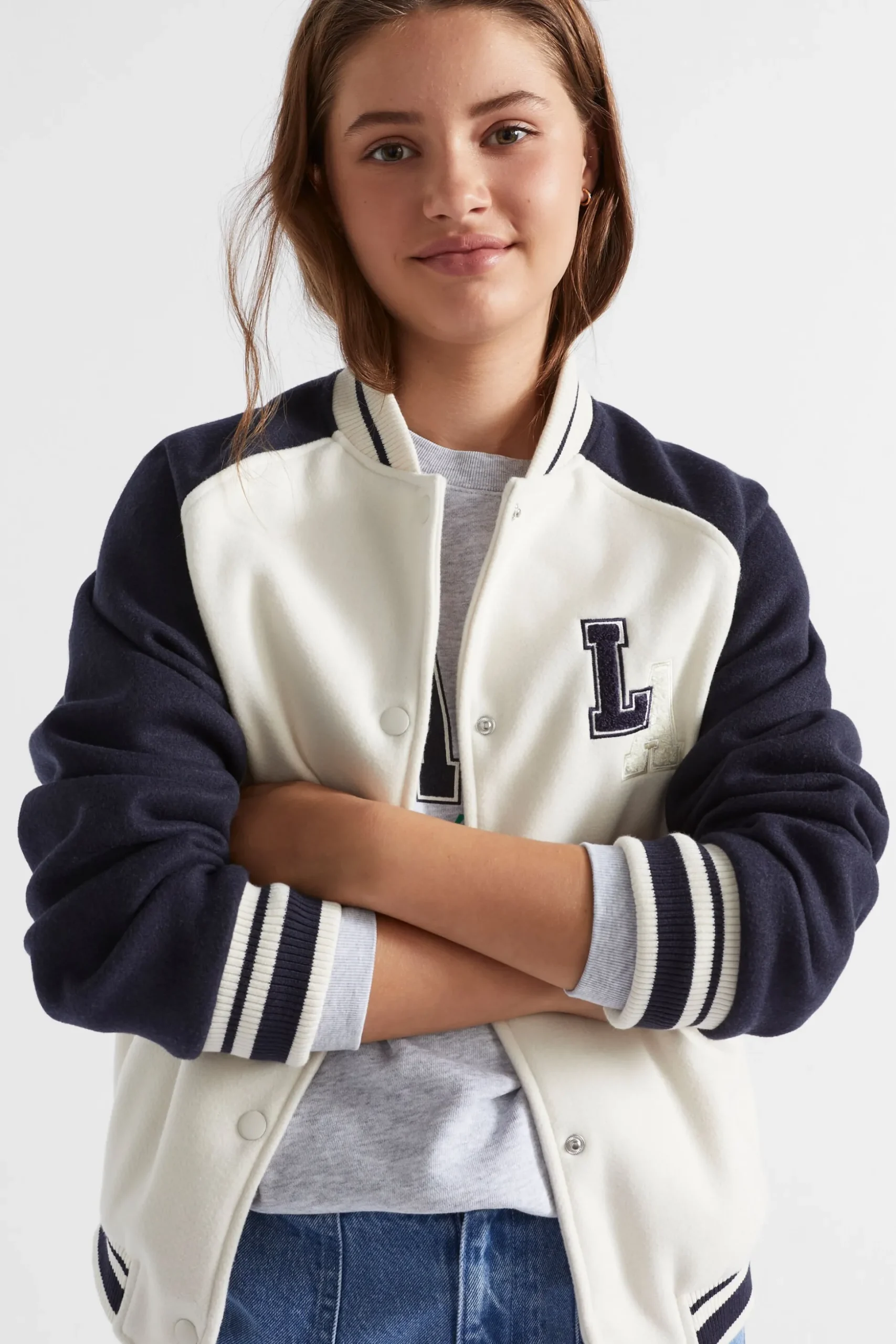 Seed Heritage Jackets & Vests-Varsity Bomber Vintage Cream