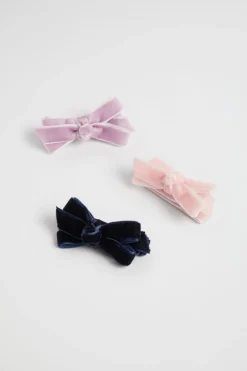 Seed Heritage Hair Accessories-Velvet Bow Duck Clips Multi