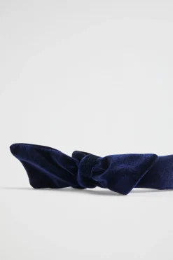 Seed Heritage Hair Accessories-Velvet Bow Headband Navy