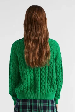 Seed Heritage Knitwear & Sweaters-V-Neck Cable Knit Emerald Green