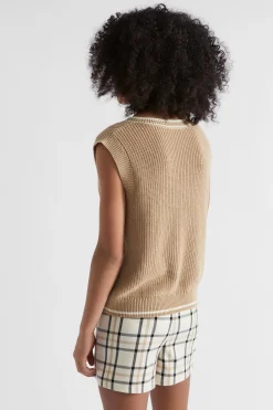 Seed Heritage Jackets & Vests-V-Neck Vest Ecru