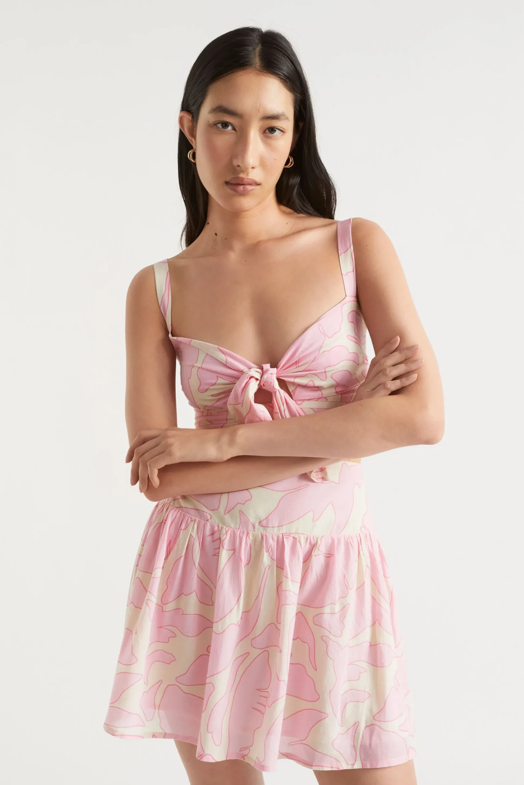 Seed Heritage T-Shirts & Tops-Voile Floral Tie Top Soft Orchid Floral