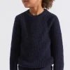 Seed Heritage Knitwear & Sweaters-Waffle Crew Knit Midnight Blue