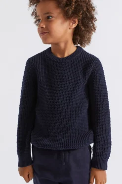 Seed Heritage Knitwear & Sweaters-Waffle Crew Knit Midnight Blue