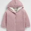 Seed Heritage Knitwear & Sweaters-Waffle Knit Sherpa Hoodie Berry