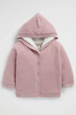 Seed Heritage Knitwear & Sweaters-Waffle Knit Sherpa Hoodie Berry