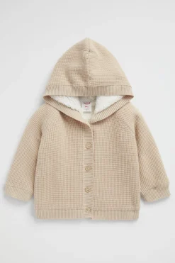Seed Heritage Knitwear & Sweaters-Waffle Knit Sherpa Hoodie Neutral