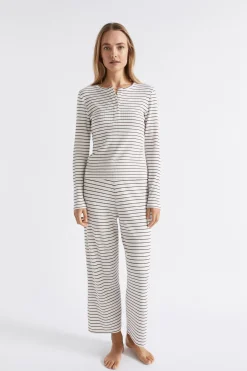 Seed Heritage Sleepwear-Waffle Sleep Bottom Chocolate Stripe
