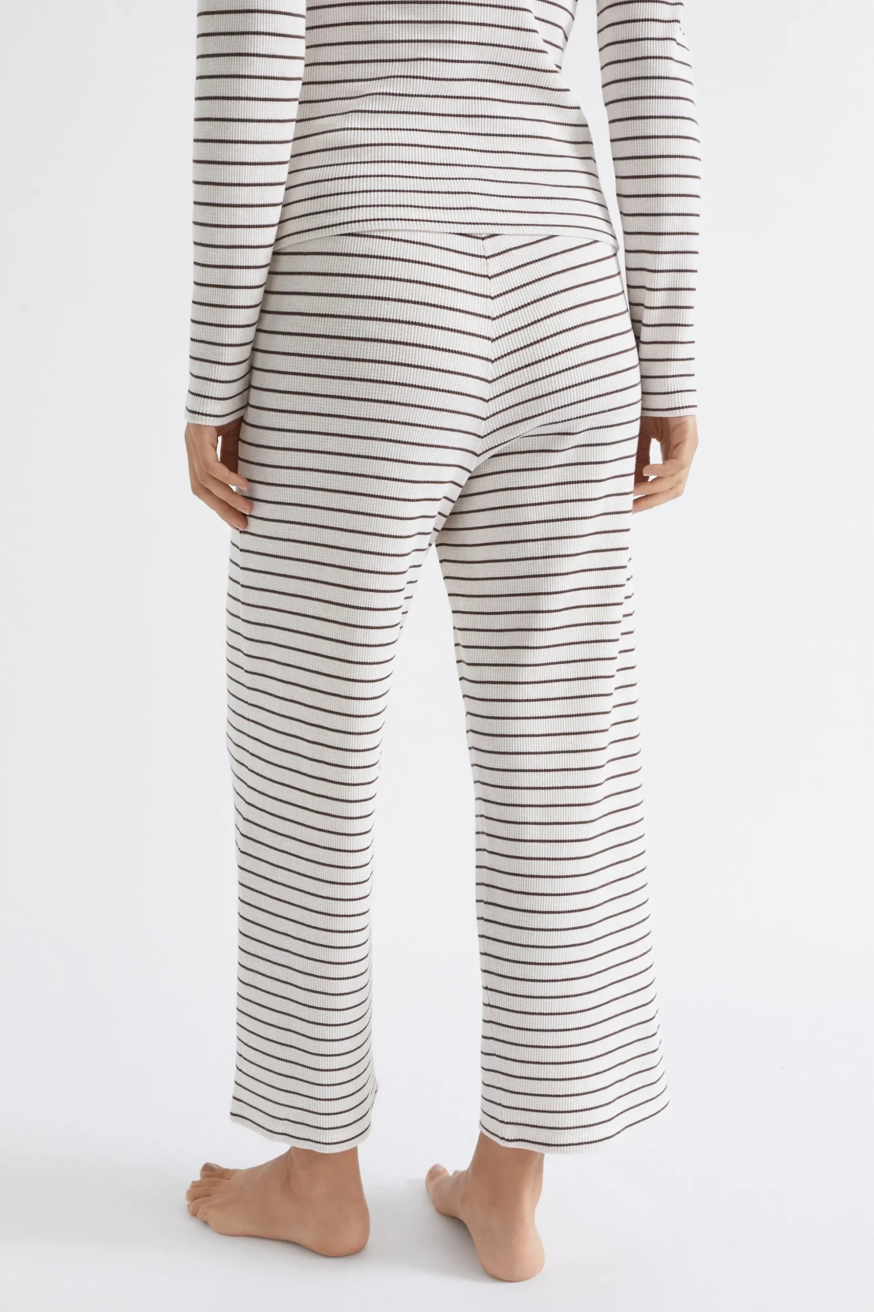 Seed Heritage Sleepwear-Waffle Sleep Bottom Chocolate Stripe