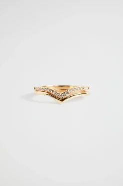 Seed Heritage Jewellery-Wishbone Ring Set Gold