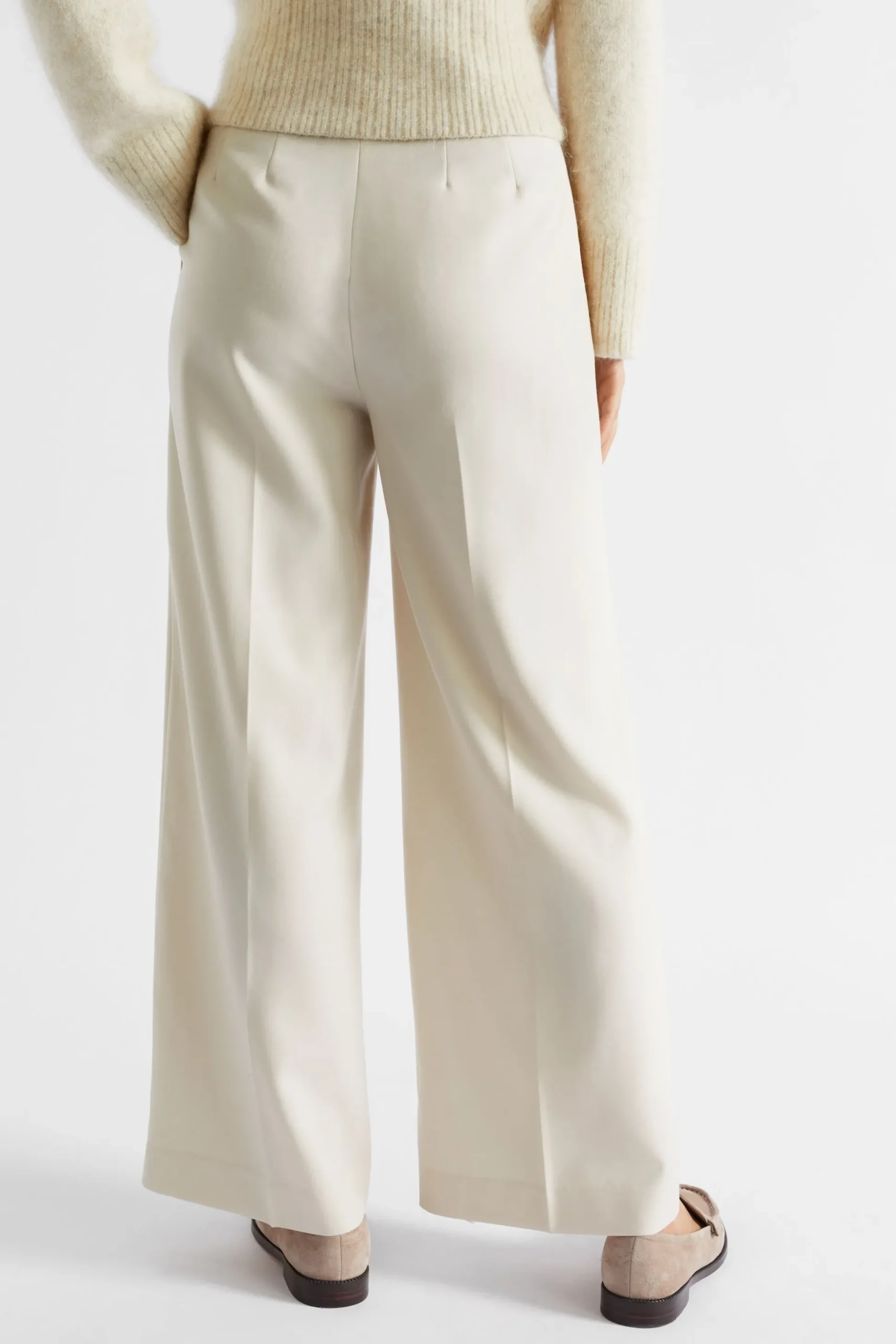 Seed Heritage Pants-Wool Blend Belt Pant Vanilla Cream