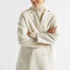 Seed Heritage Jackets & Vests-Wool Blend Double Breasted Pea Coat Vanilla Cream Marle