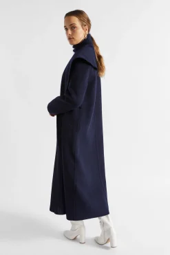 Seed Heritage Jackets & Vests-Wool Blend Full Length Coat Midnight Sky