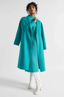 Seed Heritage Knitwear & Sweaters-Wool Blend Knit Midi Dress Peacock Blue Marle