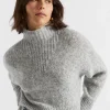 Seed Heritage Knitwear & Sweaters-Wool Blend Mock Neck Knit Silver Marle