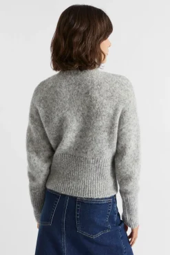 Seed Heritage Knitwear & Sweaters-Wool Blend Mock Neck Knit Silver Marle