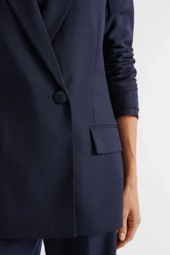Seed Heritage Jackets & Vests-Wool Blend Relaxed Blazer Midnight Sky