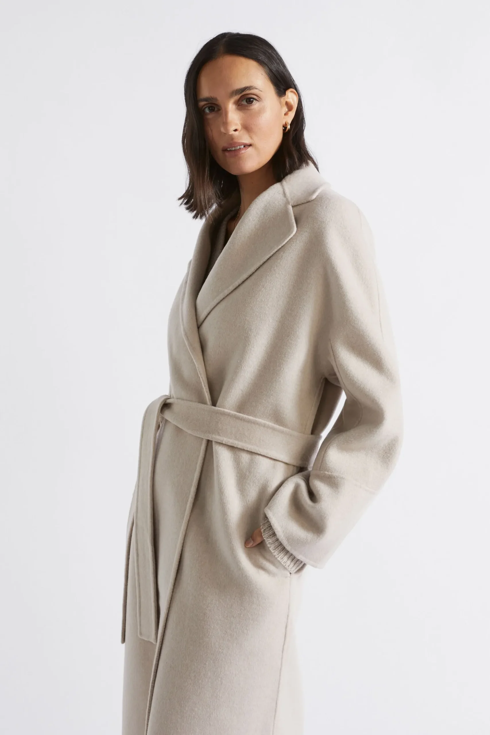 Seed Heritage Jackets & Vests-Wool Blend Relaxed Coat Light Storm Marle