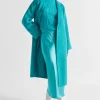 Seed Heritage Jackets & Vests-Wool Blend Relaxed Coat Peacock Blue Marle