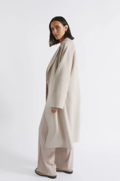Seed Heritage Jackets & Vests-Wool Blend Relaxed Coat Light Storm Marle