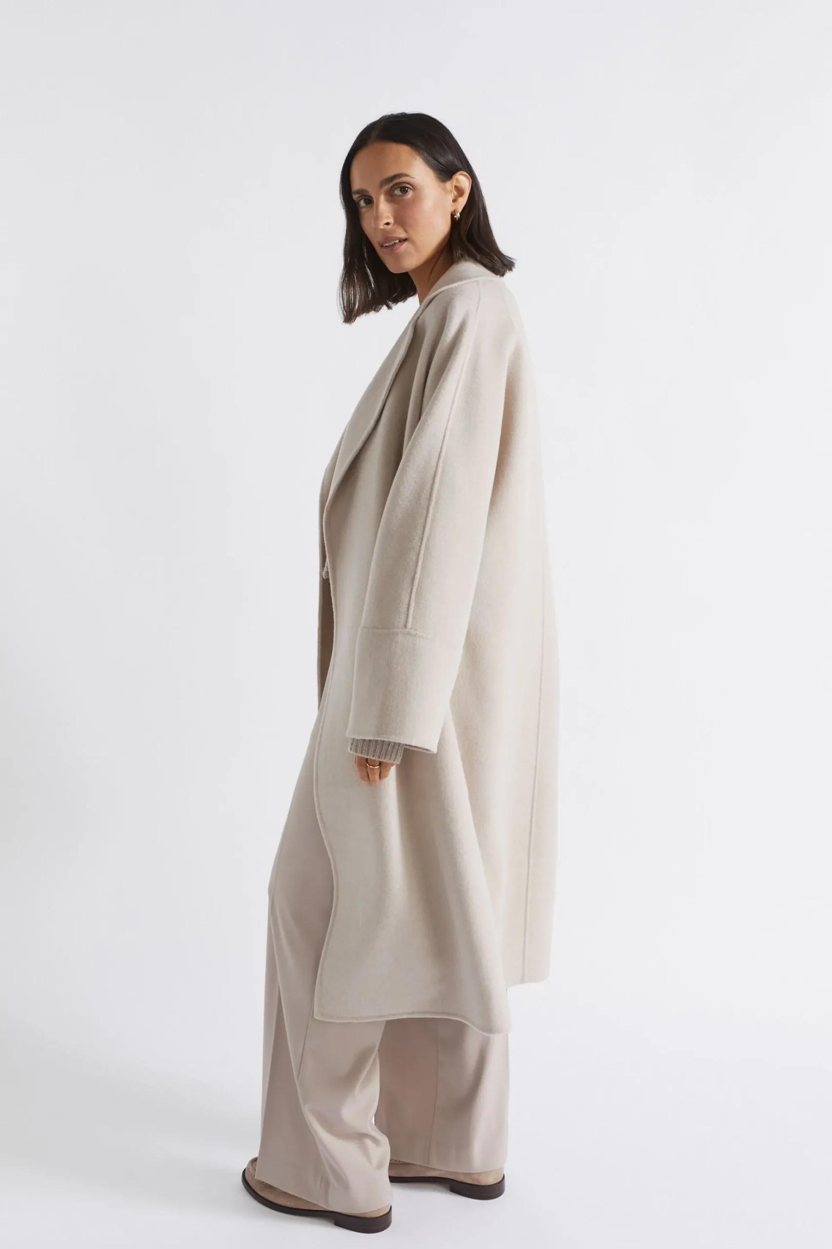 Seed Heritage Jackets & Vests-Wool Blend Relaxed Coat Light Storm Marle