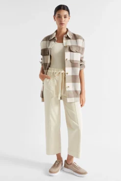 Seed Heritage Jackets & Vests-Wool Blend Shacket Hot Chocolate Check