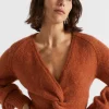 Seed Heritage Knitwear & Sweaters-Wool Blend Twist Knit Burnt Brick Marle