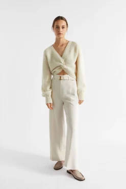 Seed Heritage Knitwear & Sweaters-Wool Blend Twist Knit Vanilla Cream Marle