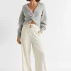 Seed Heritage Knitwear & Sweaters-Wool Blend Twist Knit Silver Marle