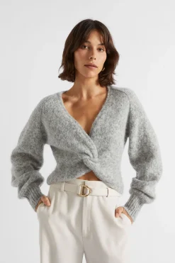 Seed Heritage Knitwear & Sweaters-Wool Blend Twist Knit Silver Marle