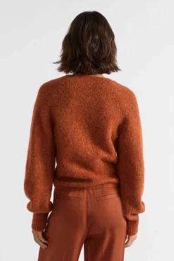 Seed Heritage Knitwear & Sweaters-Wool Blend Twist Knit Burnt Brick Marle