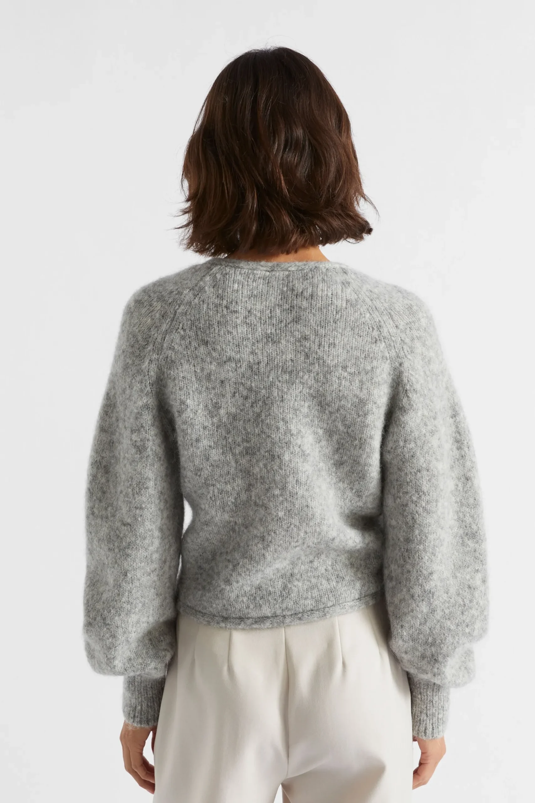 Seed Heritage Knitwear & Sweaters-Wool Blend Twist Knit Silver Marle