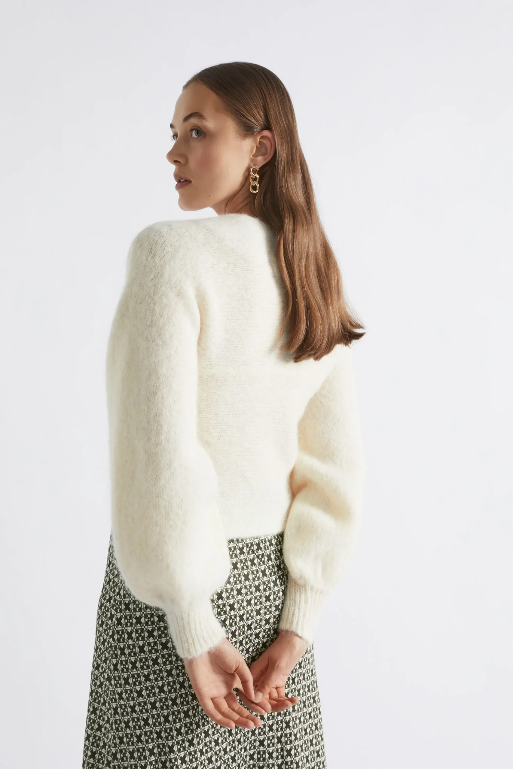 Seed Heritage Knitwear & Sweaters-Wool Blend Wrap Sweater Cloud Cream