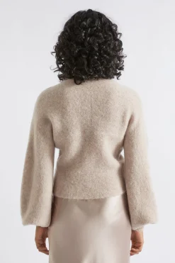 Seed Heritage Knitwear & Sweaters-Wool Blend Wrap Sweater Light Storm Marle