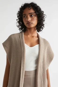 Seed Heritage Scarves & Kaftans-Wool Knit Gilet Light Storm